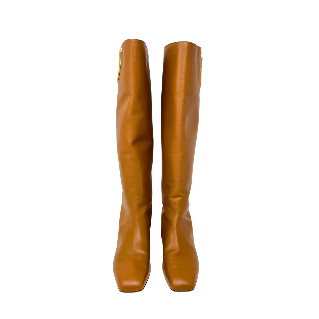 Salvatore Ferragamo Avio Leather Knee-High Boots - Size 6C