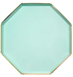 Small Octagon Paper Plate Mint