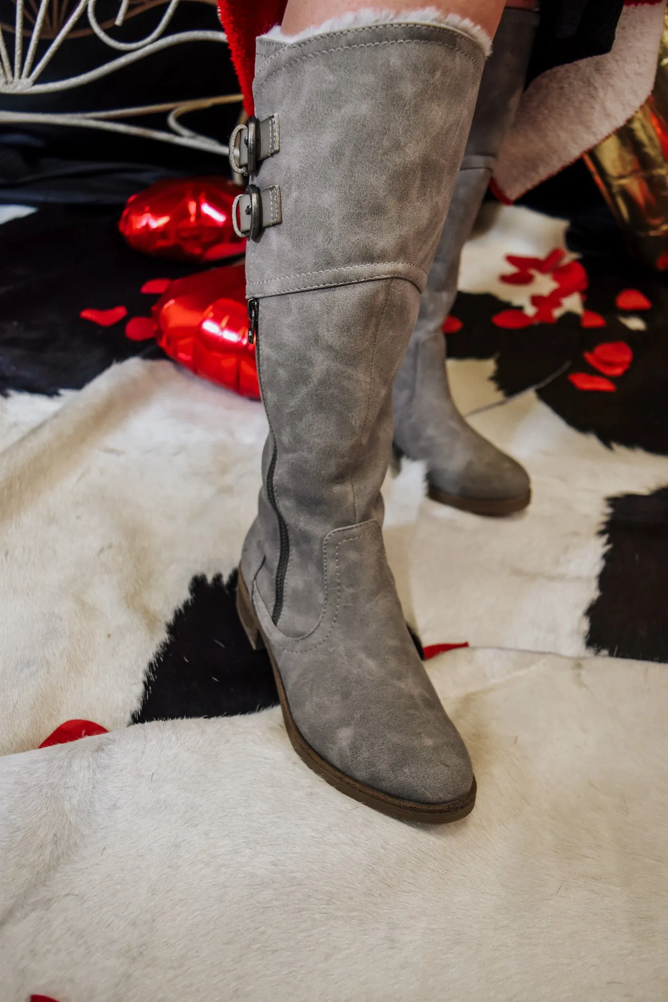 Smoke Grey Knee High Boots By Blowfish