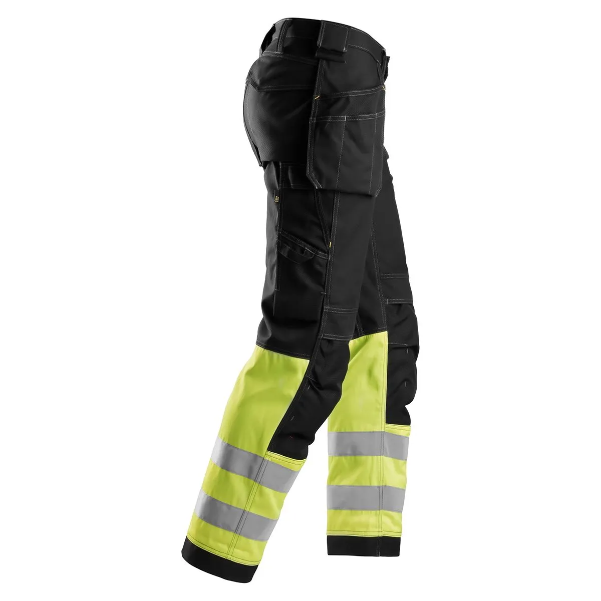 Snickers&#x20;3235&#x20;Work&#x20;Trousers&#x2B;&#x20;Holster&#x20;Pockets&#x20;High-Vis&#x20;Class&#xA0;1&#x20;-&#x20;Black&#x2F;Yellow