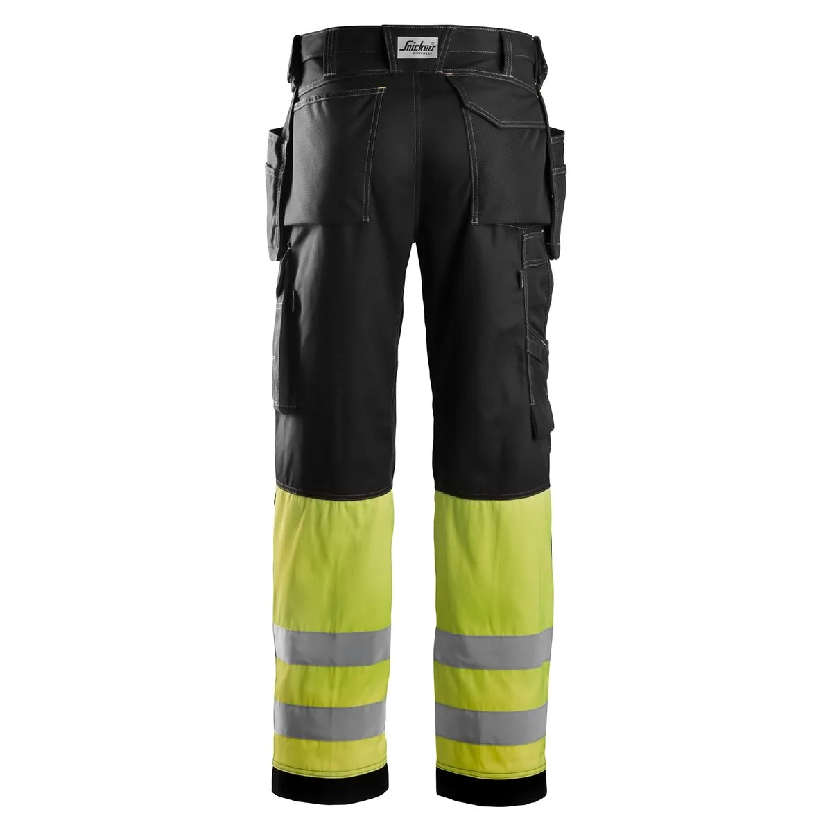 Snickers&#x20;3235&#x20;Work&#x20;Trousers&#x2B;&#x20;Holster&#x20;Pockets&#x20;High-Vis&#x20;Class&#xA0;1&#x20;-&#x20;Black&#x2F;Yellow