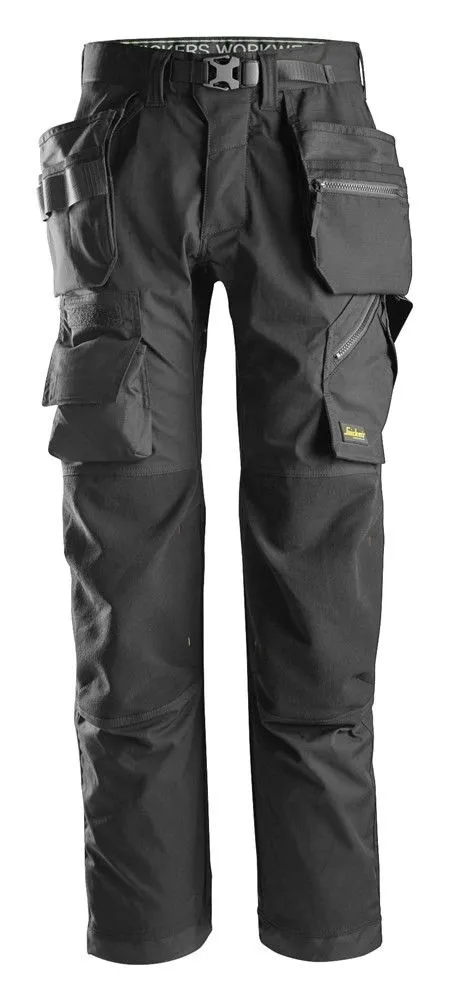 Snickers&#x20;6923&#x20;FlexiWork,&#x20;Floorlayer&#x20;Trousers&#x2B;&#x20;with&#x20;Holster&#x20;Pockets&#x20;-&#x20;Black