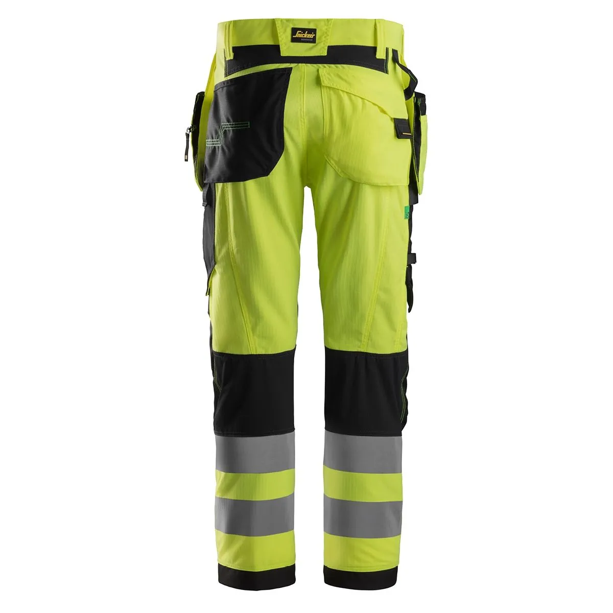 Snickers&#x20;6932&#x20;FlexiWork,&#x20;High-Vis&#x20;Work&#x20;Trousers&#x2B;&#x20;Holster&#x20;Pockets,&#x20;Class&#x20;2&#x20;-&#x20;Yellow&#x2F;Black