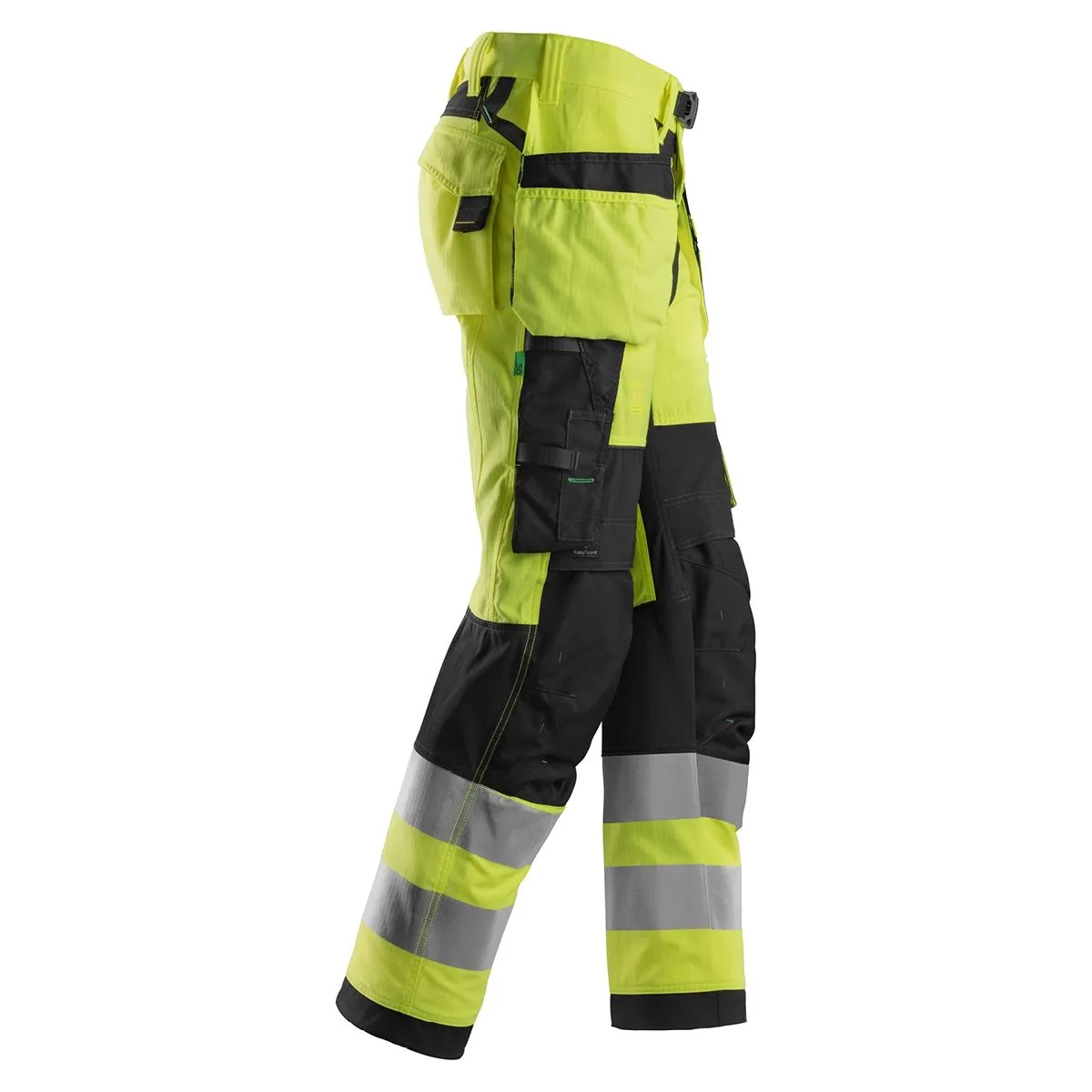 Snickers&#x20;6932&#x20;FlexiWork,&#x20;High-Vis&#x20;Work&#x20;Trousers&#x2B;&#x20;Holster&#x20;Pockets,&#x20;Class&#x20;2&#x20;-&#x20;Yellow&#x2F;Black