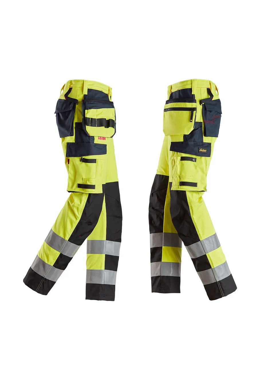 Snickers&#x20;Work&#x20;Trouser&#x20;High&#x20;Vis&#x20;6264&#x20;-&#x20;Yellow&#x20;Navy