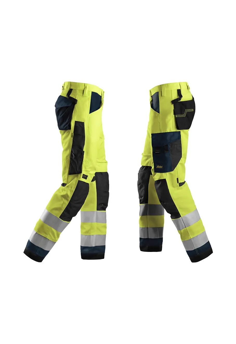 Snickers&#x20;Work&#x20;Trousers&#x20;High&#x20;Vis&#x20;6331&#x20;-&#x20;Yellow&#x20;Navy