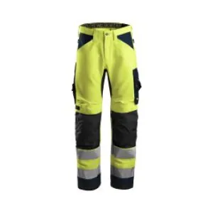 Snickers&#x20;Work&#x20;Trousers&#x20;High&#x20;Vis&#x20;6331&#x20;-&#x20;Yellow&#x20;Navy