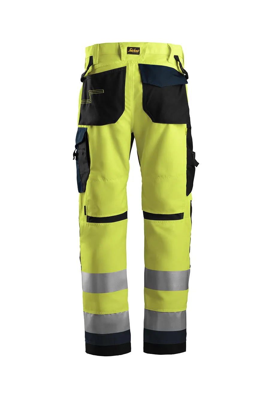 Snickers&#x20;Work&#x20;Trousers&#x20;High&#x20;Vis&#x20;6331&#x20;-&#x20;Yellow&#x20;Navy