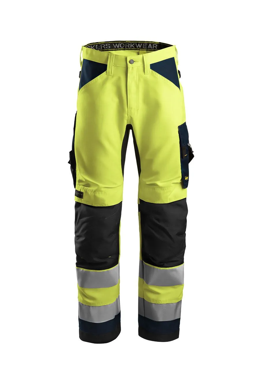 Snickers&#x20;Work&#x20;Trousers&#x20;High&#x20;Vis&#x20;6331&#x20;-&#x20;Yellow&#x20;Navy