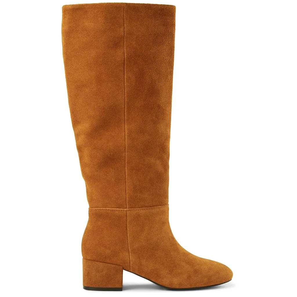 Sophy Suede Knee High Boot - BROWN