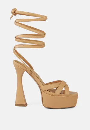 Splitsoul Lace Up High Platform Sandal