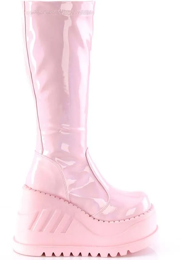 STOMP-200 [Pink Holo] | PLATFORM BOOTS [PREORDER]