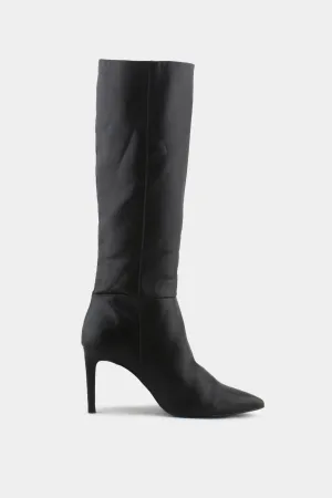 Stradivarius Zipper Stiletto Knee High Boots | 100% Authentic leather