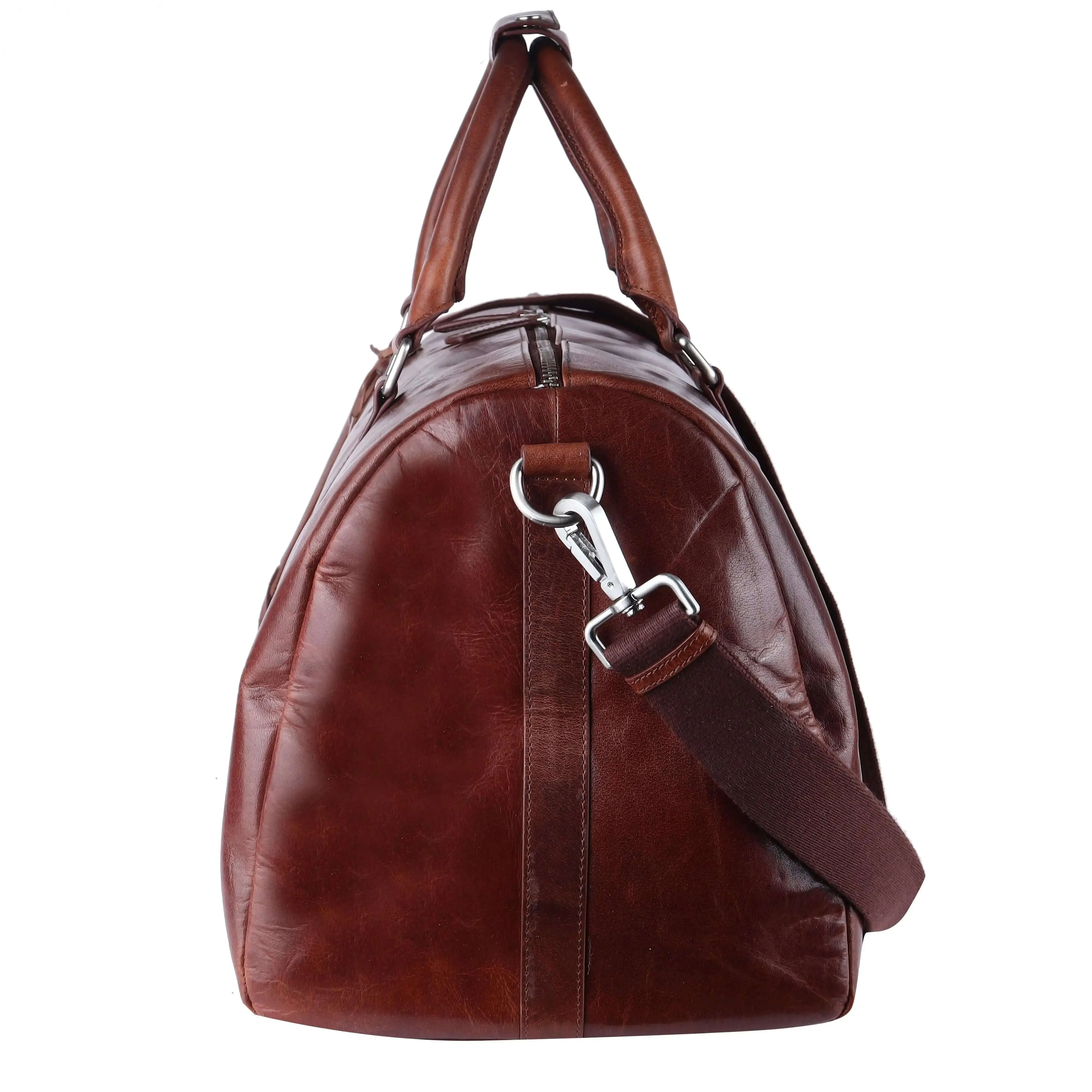 Stylish Genuine Leather Light Brown Weekend Bag | Travel Duffle for Short Getaways