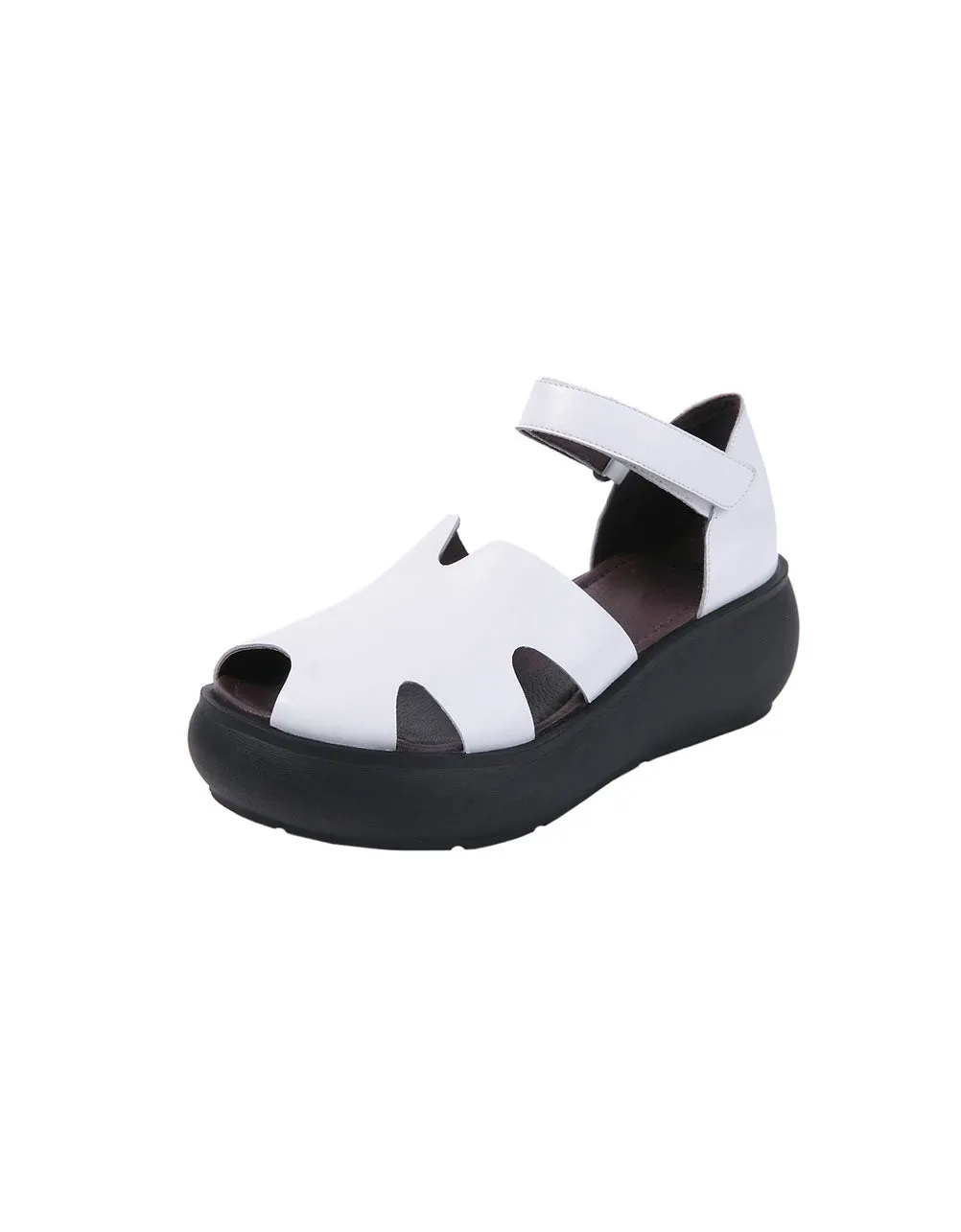 Summer Cut-ou Fish-toe Retro Wedge Sandals