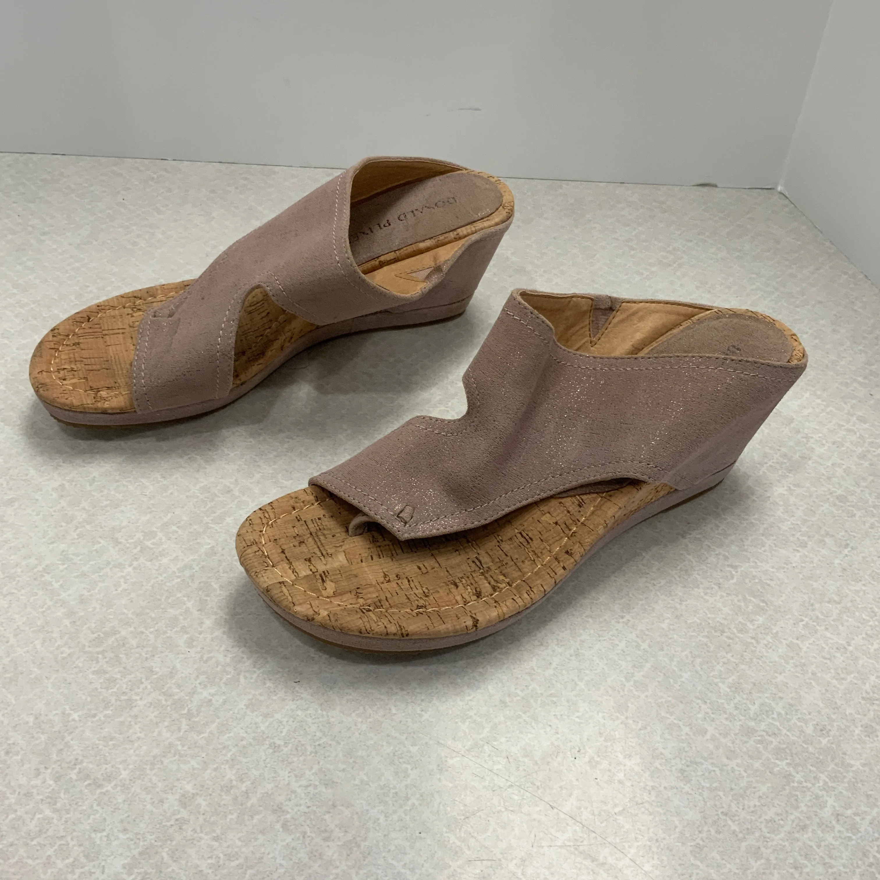 Tan Sandals Heels Wedge Donald Pliner, Size 11