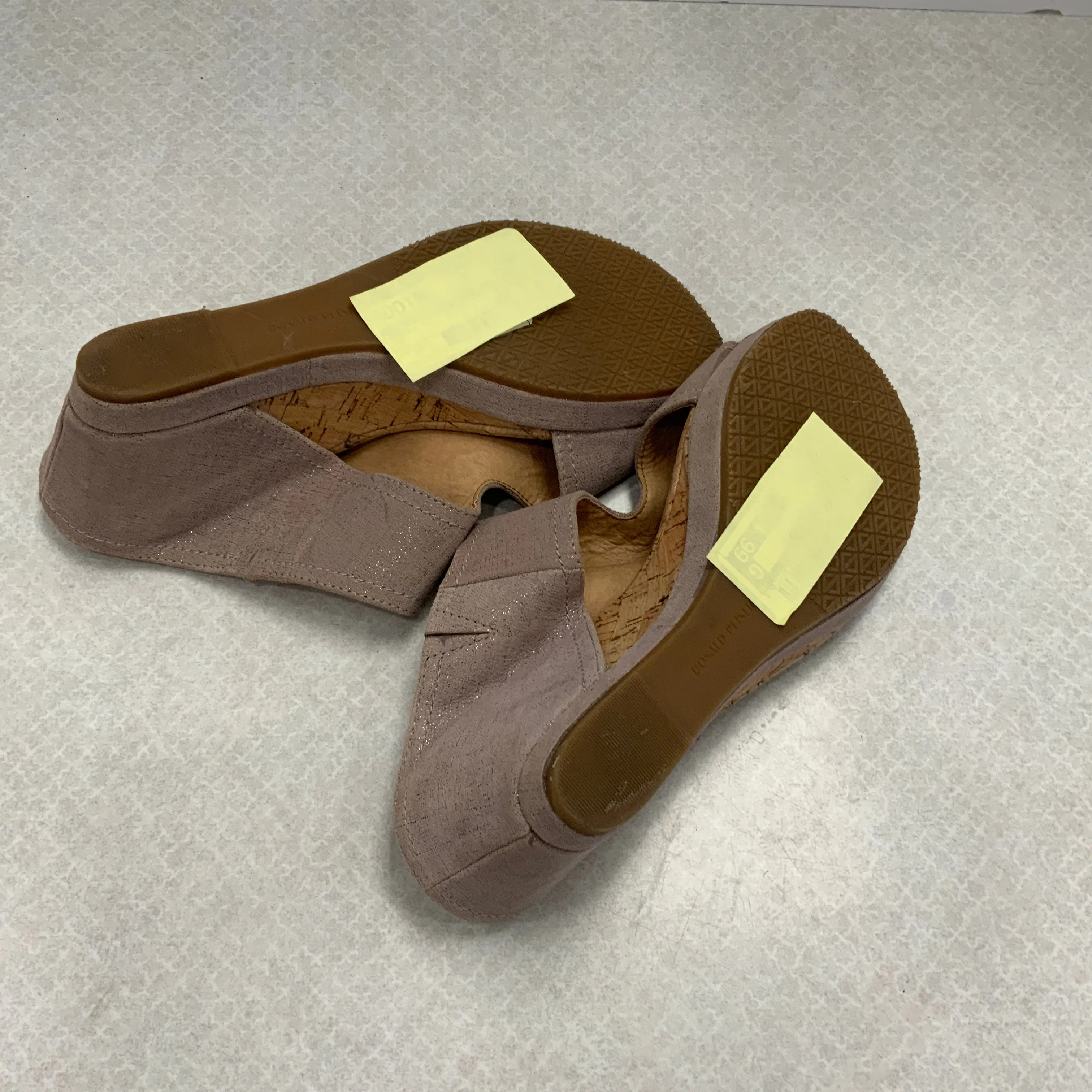 Tan Sandals Heels Wedge Donald Pliner, Size 11