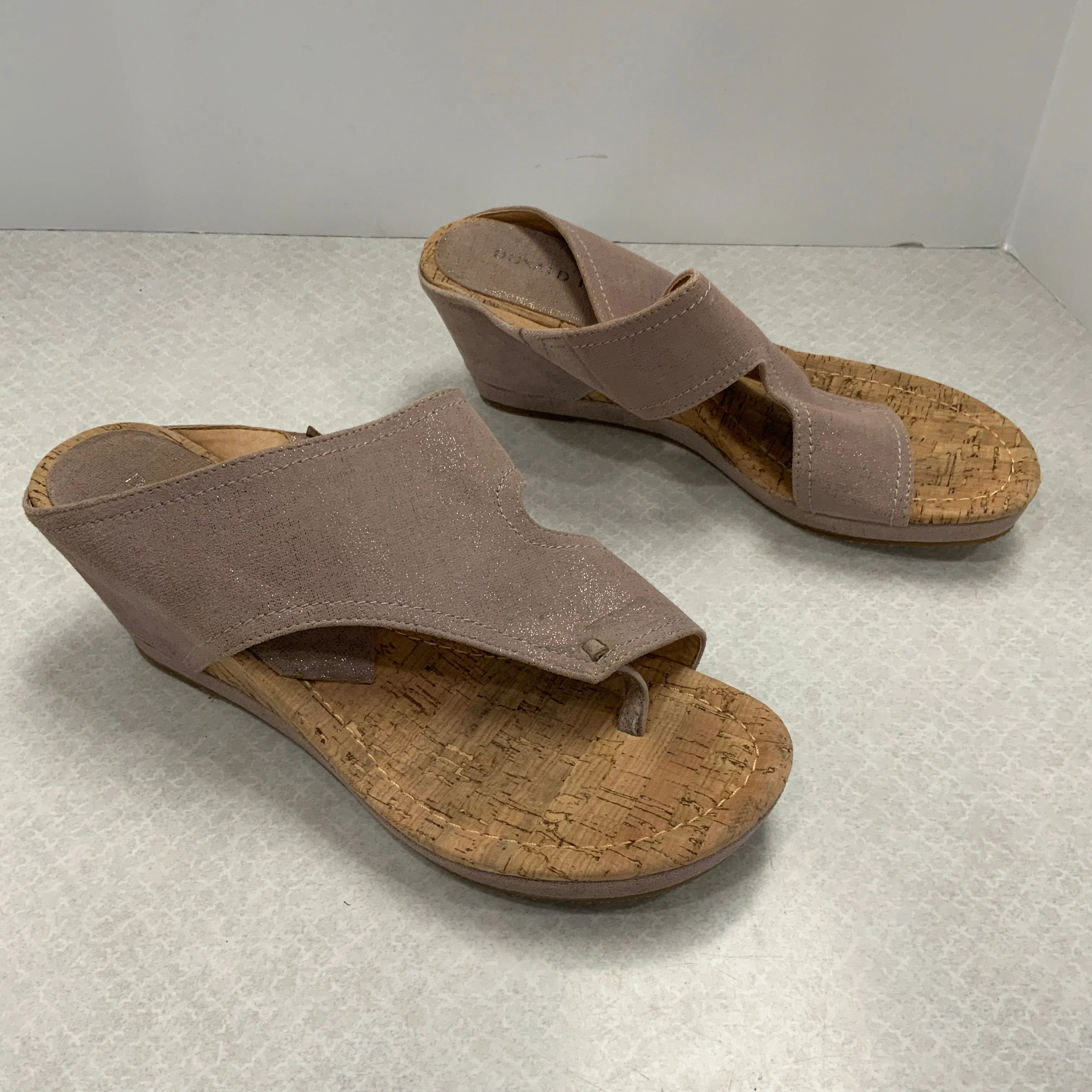 Tan Sandals Heels Wedge Donald Pliner, Size 11