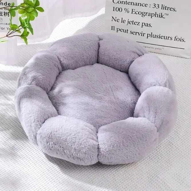 Ultra Plush Flower Shaped  Winter Warm Dog/Cat Bed - Pastel Colors- Soft Cozy Pet Bed for Ultimate Comfort