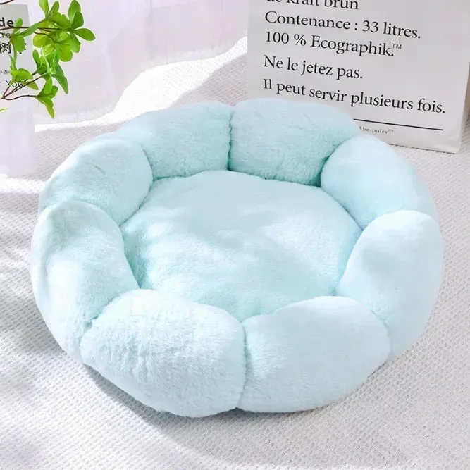 Ultra Plush Flower Shaped  Winter Warm Dog/Cat Bed - Pastel Colors- Soft Cozy Pet Bed for Ultimate Comfort