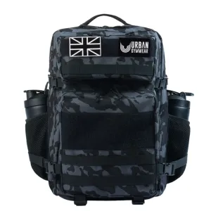 Urban Gym Wear Tactical Backpack 25L - Black/Grey Camo