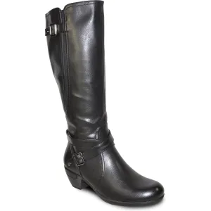 VANGELO Women Boot HF9423W Knee High Dress Boot Black Wide Calf