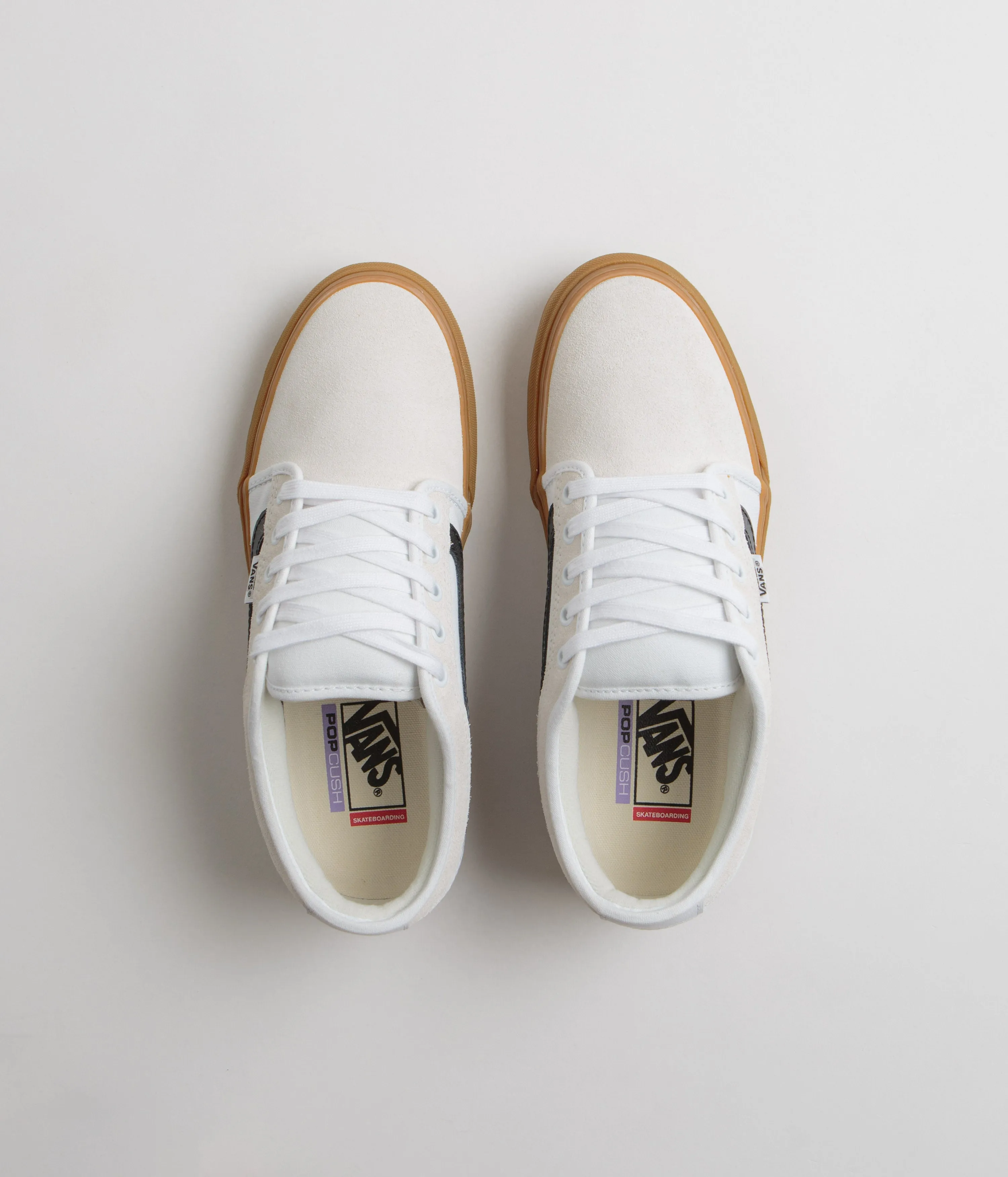 Vans Skate Chukka Low Sidestripe Shoes - White / Black / Gum