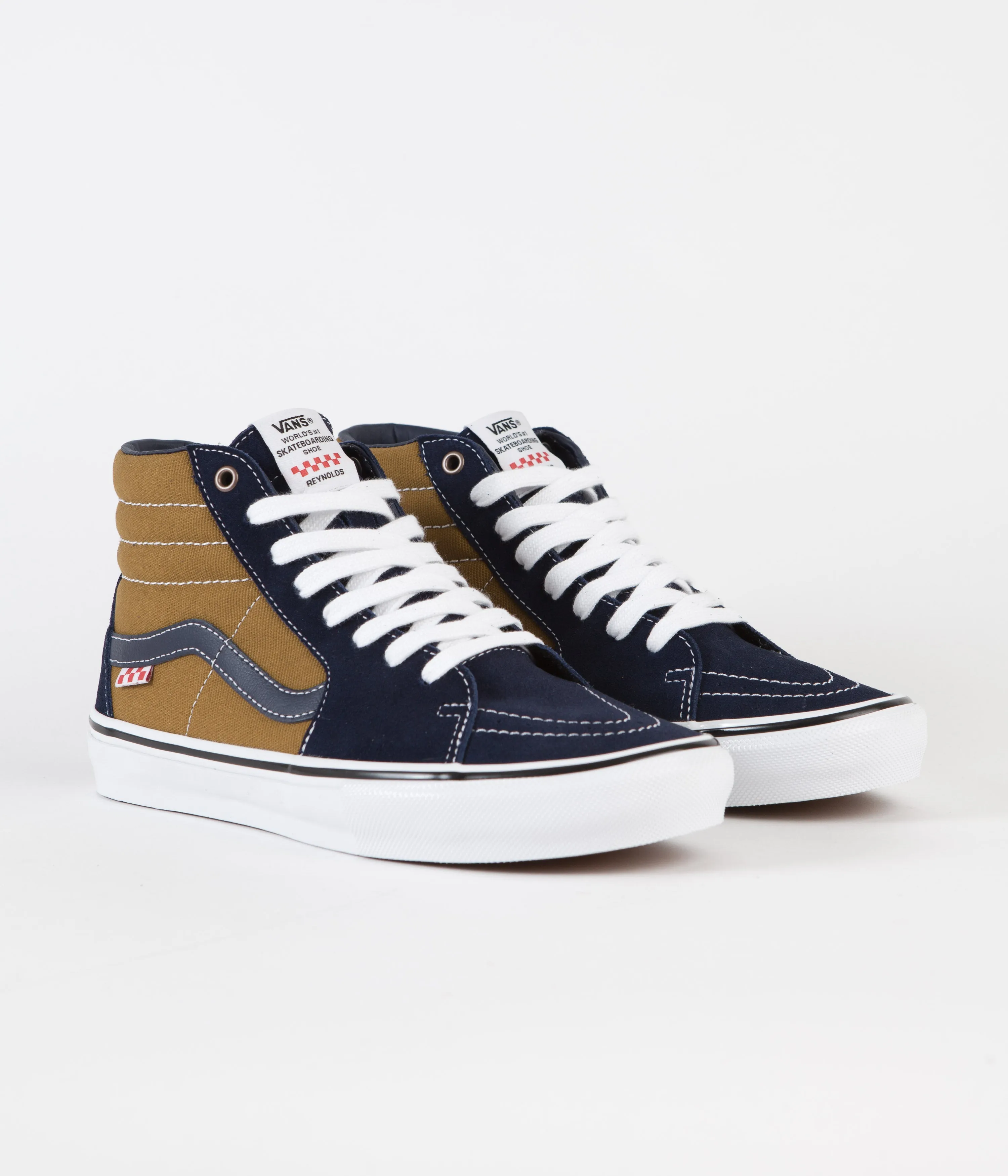 Vans Skate SK8-Hi Shoes - (Reynolds) Navy / Golden Brown