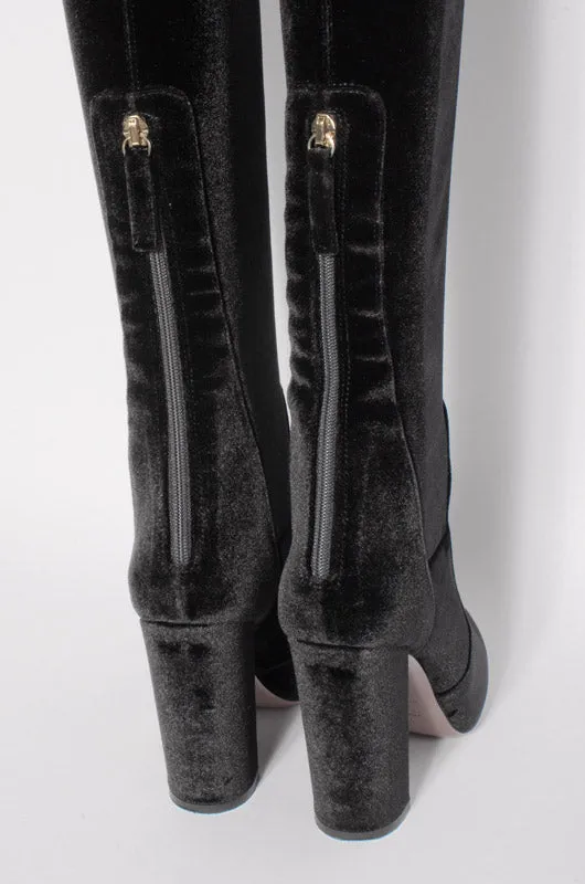 VELVET OVER THE KNEE BOOTS