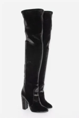 VELVET OVER THE KNEE BOOTS