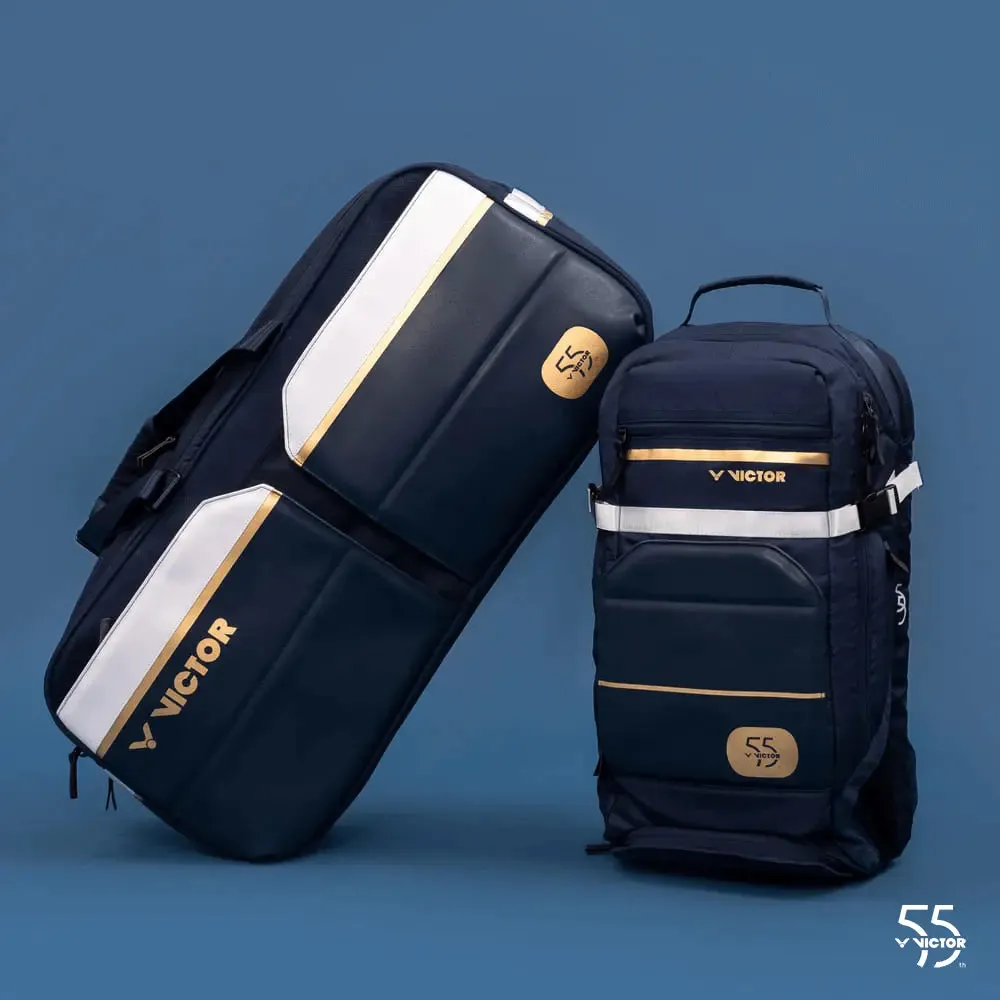 Victor 55th Anniversary Edition BR9012 Badminton Tennis Racket Backpack (Navy)