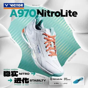 VICTOR A970 NitroLite Badminton Shoes AG-White/Brook Green UNISEX