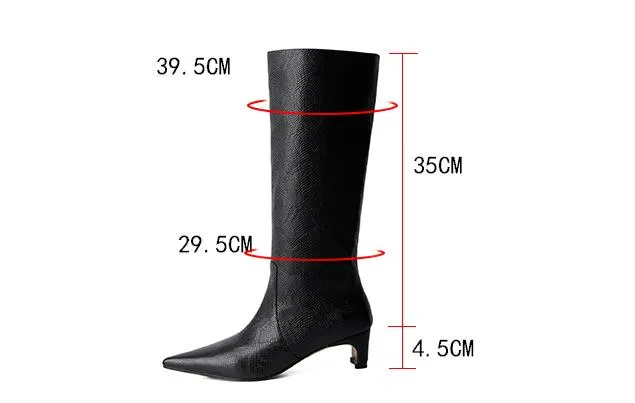 Winifred Crocodile Print Wide Calf Knee High Boots