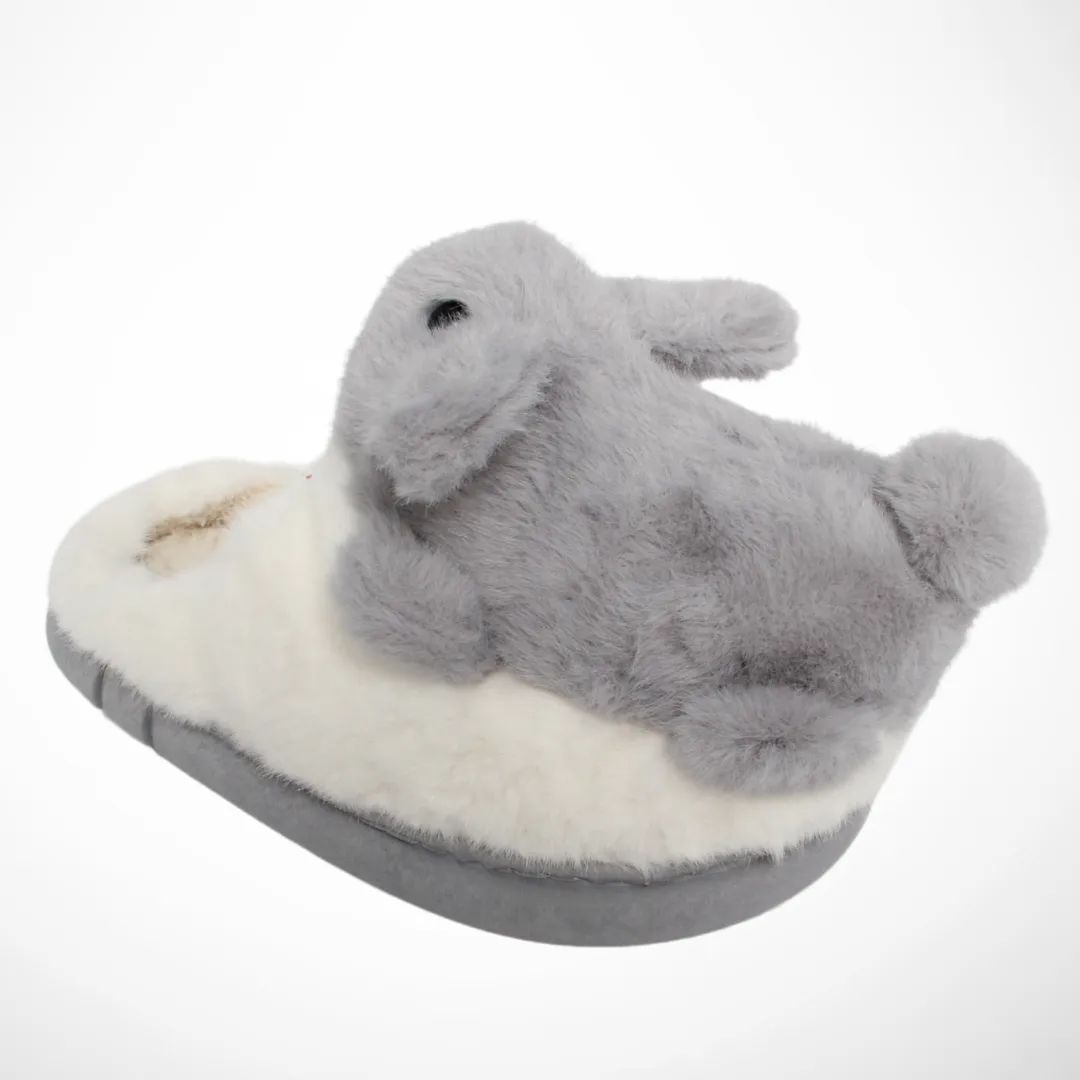 Women Furry Slipper Bunny (Grey)