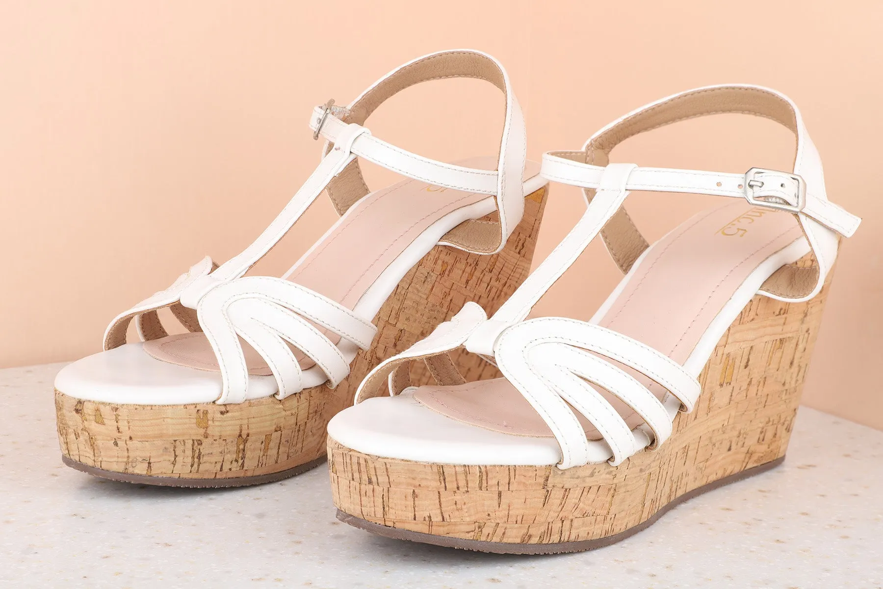 Women White Wedge Heels