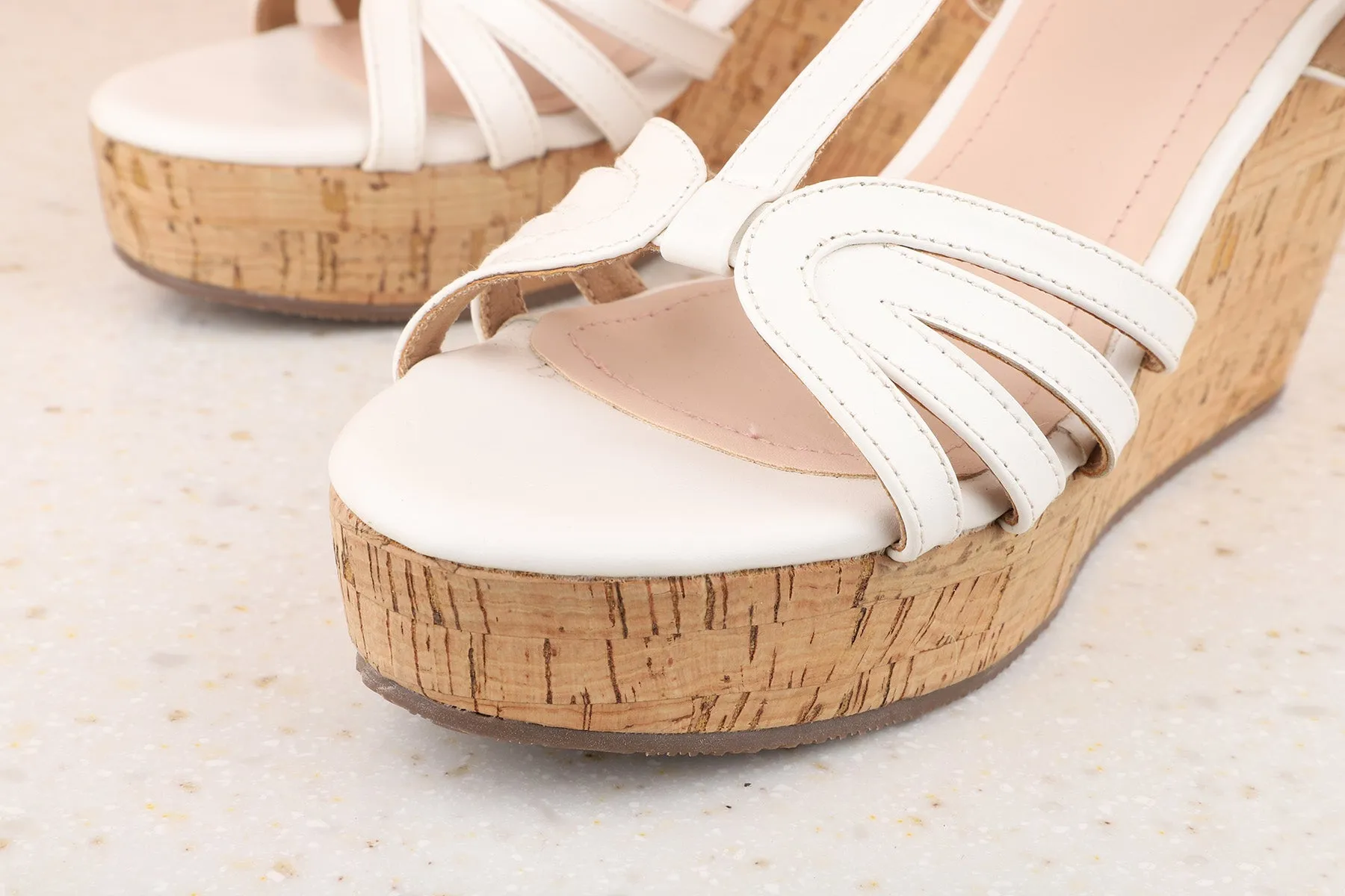 Women White Wedge Heels