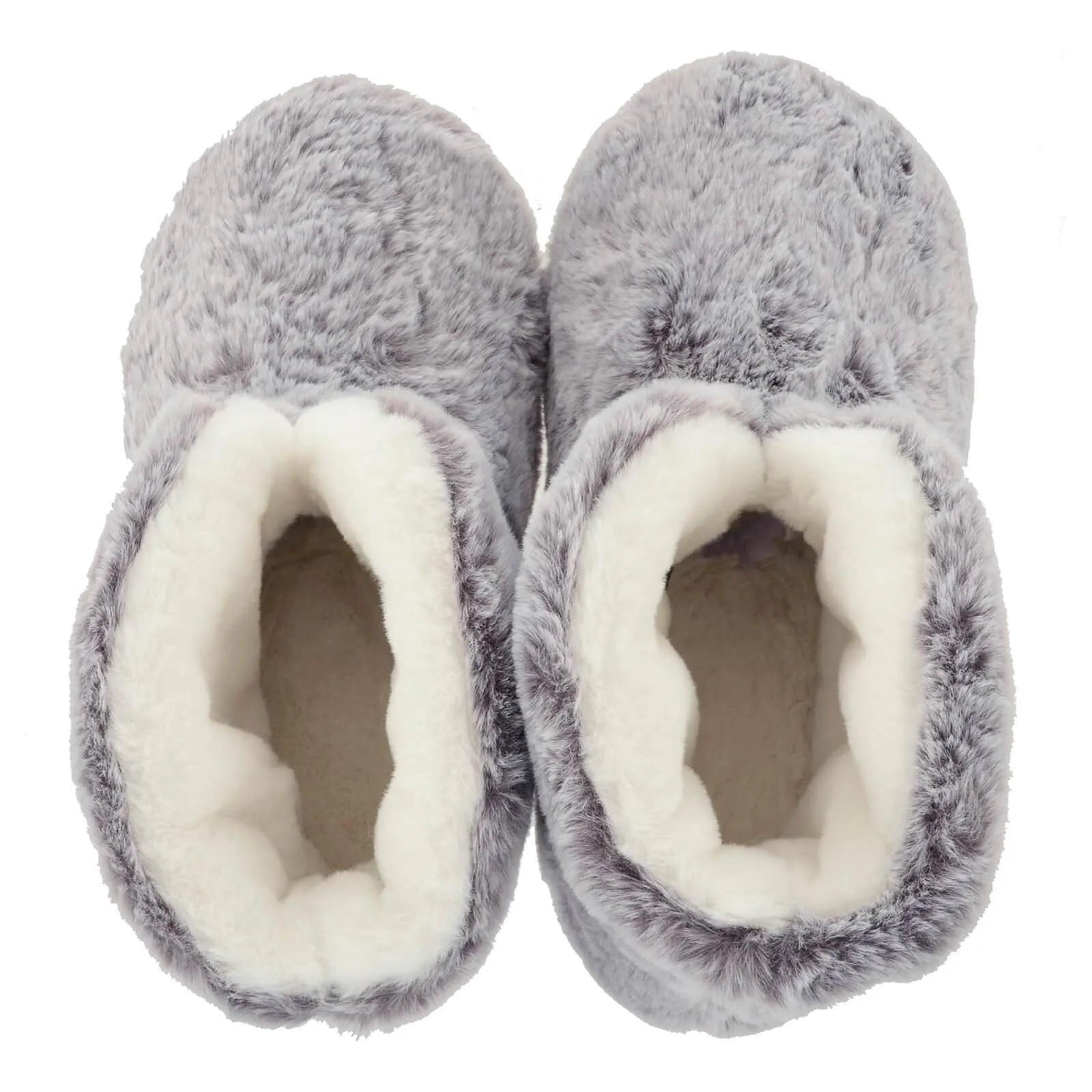 Womens Bootie Slippers Luxury Grey Faux Fur Non Slip - Orla