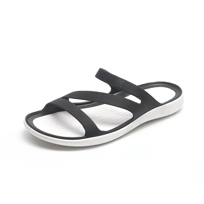 Women's Cut Out Open Toe Sandals Round Toe Anti-slip House Slippers