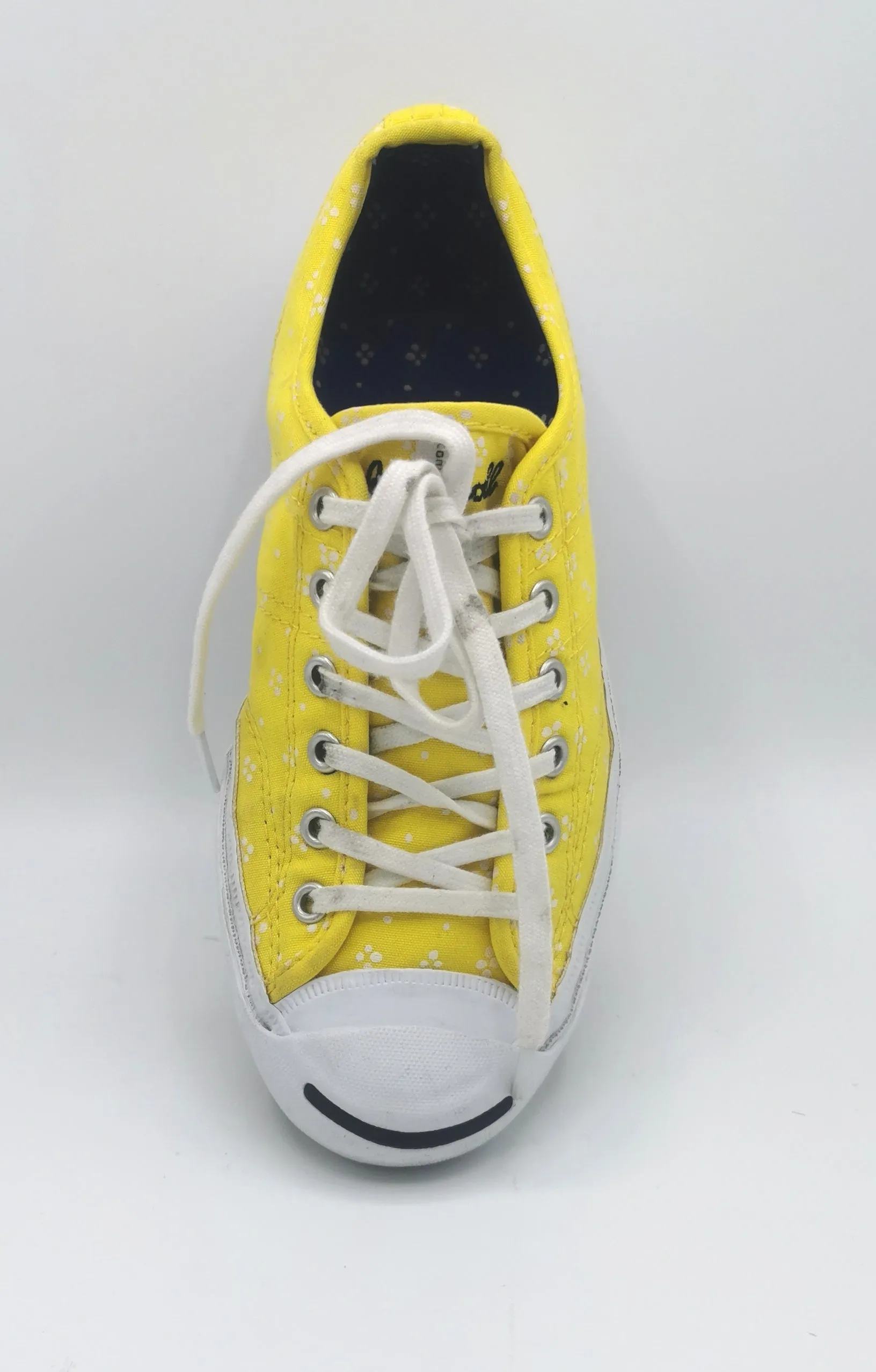 WOMENS SIZE 6 - JACK PURCELL, Converse Spring Collection, Low Top Yellow / White Flowers EUC B59