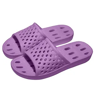 WOTTE Shower Sandals Women Quick Drying Bath Slippers Non Slip Dorm Shoes Size 5.5 Dark Purple