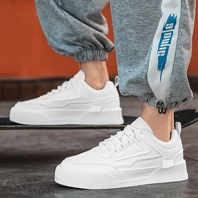 xiangtuibao Autumn Mens Shoes Four Seasons Small White Shoes Fashion Concise Platform Shoes Height Increasing Skateboarding Sneakers