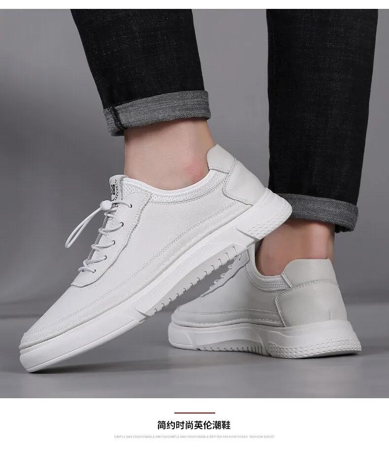 xiangtuibao New Mens Shoes Low Top Comfortable Small White Shoes Fashion Concise Skateboarding Shoes Convenient Mens Casual Sneakers