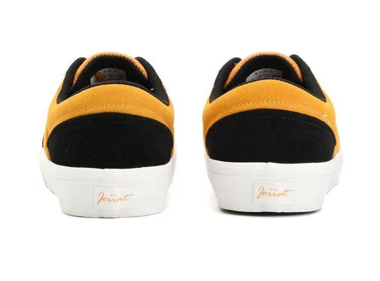 xiangtuibao Suede Leather Casual Shoe for Men Yellow Sneakers Lace-up Walking Shos for Teenager Light Rubber Outsole